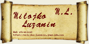 Milojko Lužanin vizit kartica